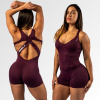 NEBBIA - Tvarujúci športový overal STRONG BEAUTY 427 (dark red) - XS