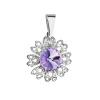 Evolution Group Prívesok bižutéria so Swarovski krištáľmi fialový kvietok 54032.3