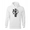 DRAGOWA pánska mikina s kapucňou Frank The Punisher, biela 320g/m2 - 3XL