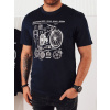 Pánske tričko s potlačou Farba čierna DSTREET RX5394 Farba: Modrá, Veľkosť: M