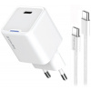 COLORWAY COLORWAY 1x USB-C/ síťová nabíječka/ GaN/ PD/ PPS/ 25W/ Včetně 100cm kabelu/ Bílá