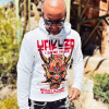Yakuza mikina pánska s kapucňou HANNYA HOB 21001 white Veľkosť: 5XL, Farba: biela