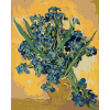 Diamondi Diamantové maľovanie ZÁTIŠIE VÁZA S KOSATCAMI NA ŽLTOM POZADÍ VINCENT VAN GOGH bez rámu a bez vypnutia plátna