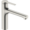 HANSGROHE Zesis M33 páková drezová batéria s vyťažiteľnou sprškou s prepínaním, 2jet, sBox lite, výška výtoku 163 mm, vzhľad nerezovej ocele, 74804800