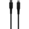 Fixed Liquid silikóne kábel USB-C na Lightning M/M, PD, 1,2m, 60W, MFI, čierny FIXDLS-CL12-BK