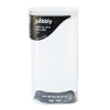Dóza Pebbly, PKV-045, skleněná, čtverec, na jídlo, skleněné víko, 1,4 l, 11 x 19 x 11 cm