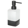 Gedy - LOUNGE dávkovač mydla na postavenie, 280 ml, mliečne sklo, čierny mat 545514