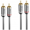 LINDY 35348 RCA audio kabel [2x cinch zástrčka - 2x cinch zástrčka] 5 m antracitová