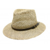 Fiebig - Headwear since 1903 Pánsky slamený klobúk z morskej trávy s koženou stuhou - Fedora Veľkosť: 58 cm