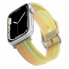 AppleKing matný priesvitný silikónový remienok s prúžkami pre Apple Watch 42mm / 41mm / 40mm / 38mm - žltý - možnosť vrátiť tovar ZADARMO do 30tich dní