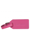 Travelite Accessories ružový kožený batožinový štítok