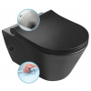AVVA PORTO čierne závesné WC+bidet Rimless s integrovanou batériou a bidetovou tryskou
