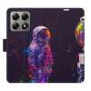 Flip pouzdro iSaprio - Xiaomi 14T Pro - Neon Astronaut 02 s kapsičkami na karty (Flipové knížkové pouzdro, obal, kryt iSaprio s přihrádkami na karty a motivem)