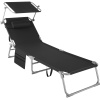 tectake 405099 lehátko chloe 4 polohové, s podhlavníkom - čierna