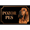 Svätohubertský pes (Bloodhound) - Kovová tabuľka POZOR PES