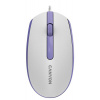Canyon M-10, symetrická optická myš s efektom hladkého posuvu, USB, 1.000 dpi, 3 tlač, bielo-fialová CNE-CMS10WL