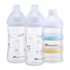 Bebeconfort Sada dojčenských fliaš Emotion Physio 270ml 0-12m + White 2 ks + dávkovač