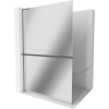 Mexen Kioto+ L, sprchová zástena Walk-In s poličkou a vešiakom 110 x 200 cm, 8mm sklo vzor zrkadlo, grafitový profil, 800-110-123-95-50