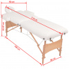 vidaXL Skladací masážny stôl, 2 zóny+stolička, 10 cm hrubá, biela - Biela - 171243-105533