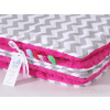 MAMO-TATO Set Minky deka do kočíka + vankúš Zigzag sivá / fuchsiová - zateplená