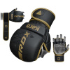 RDX MMA SPARRING BOXING GLOVES, KARA SERIES F6, BLACK-GOLD, Typ a farba gold, Veľkosť XL