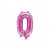 PartyDeco Fóliový balón Mini Písmeno O 35 cm ružový