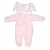 Baby Nellys Menčestrová kombinézka /overal s kožušinkou Cute Bunny - ružová, veľ. 68/74 Baby Nellys