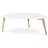 Autronic AF-1184 WT - Stôl konferenčný 120x60x45 cm, MDF biela doska, nohy bambus prírodný odtieň