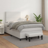 zahrada-XL Boxspring posteľ s matracom biela 120x200 cm umelá koža 3137594
