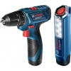 Bosch aku sada GSR 120-LI + GLI 12V-300 + 2× GBA 12V 2.0Ah + GAL 1210 CV v kufříku 06019G8004