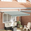 zahrada-XL manuálna vysúvacia markíza Zelená a biela 350x250 cm, vidaXL výmená textílie pre rám 3.5x2.5 m Zelená a biela 3330475