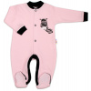 Baby Nellys Bavlnený overal Zebra ružový