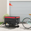 Vozík za bicykel, čierno červený 45 kg, železo-ForU-94111