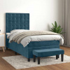 Box spring postel s matrací tmavě modrá 90x200 cm samet Modrá 3138065