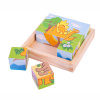 Bigjigs Toys Drevené obrázkové kocky Dinosaury (9 kociek)