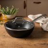 TESCOMA President 24 cm čierna - hlboká panvica s nepriľnavým povrchom a pokrievkou