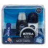 Nivea set men 2x sprchový gél 50ml + krem 30ml + roll on 50ml + balzam na pery 4,8g