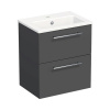 Kúpeľňová skrinka s umývadlom Intedoor TRENTA 50 cm antracit matný TRE MINI 50 2Z S A3396