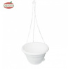 Kvetináč Venezia 23cm biely s drenážou visiaci