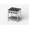 GREDIL Otvorený plynový sporák so 4 horákmi, 21 kW, G20, 800x700x850 mm | GREDIL, 976511