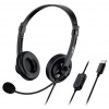 Genius HS-230U, Headset, náhlavní, drátový, s mikrofonem, ovládání hlasitosti, USB-C, černý 31710021403