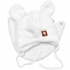 Baby Nellys Pletená zimná čiapka s kožúškom a šatkou Star, biela, veľ. 68/74, 68-74 (6-9m)