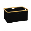 Kesper Úložný box bez veka čierny polyester bambus 54 x 26 x 37 cm
