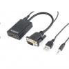 GEMBIRD Konvertor VGA na HDMI 15 cm čierny (A-VGA-HDMI-01)