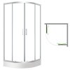 Laveo DESNA štvrťkruhový sprchovací kút s vaničkou 90x90 cm JKDD096Z