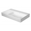 Duravit DuraSquare - Umývadlo, 80x47 cm, bez prepadu, bez otvoru na batériu, pravé, DuraCeram, WonderGliss, biela 23498000701