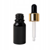 Sklenená fľaštička 10 ml čierna s pipetou | Na oleje, séra, extrakty, DIY