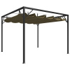 Záhradný altánok, zaťahovacia strecha 3x3 m, sivohnedý 180 g/m²-ForU-312220
