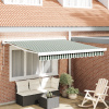 zahrada-XL Automatická vysúvacia markíza zeleno-bielo 350x250 cm, vidaXL látka na výmenu markízy pre rám 3.5x2.5 m zeleno-bielo 3330478