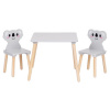EcoToys 6163 Detský drevený stôl so stoličkami Koala, sivý